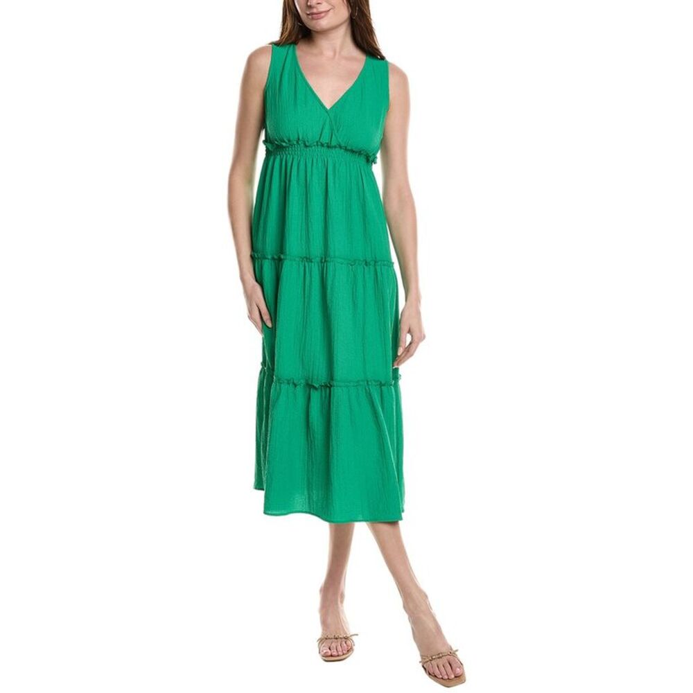 Maison Maar Womens  Tiered Midi Dress, Green